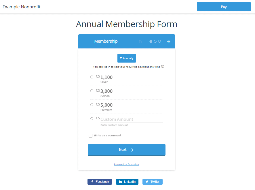 live annual membership form