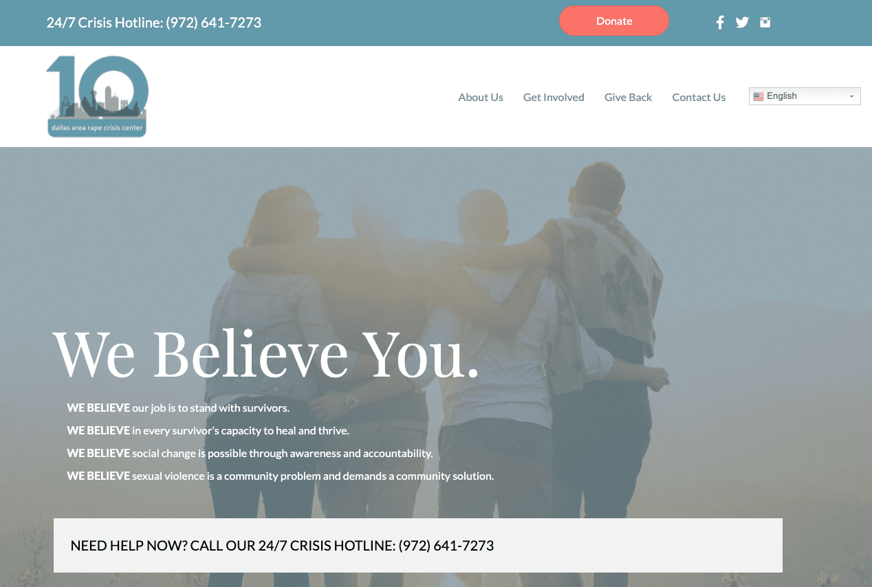 nonprofit website copy